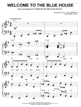 page one of Welcome To The Blue House (Big Note Piano)