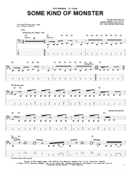 page one of Some Kind Of Monster (Bass Guitar Tab)
