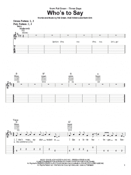 page one of Who's To Say (Easy Guitar Tab)