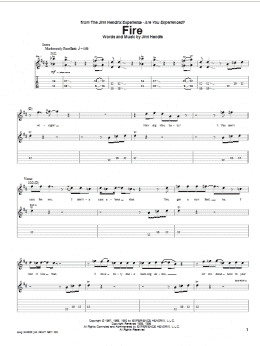 page one of Fire (Guitar Tab)