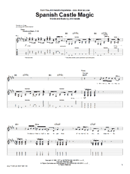 page one of Spanish Castle Magic (Guitar Tab)