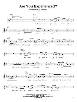page one of Are You Experienced? (Easy Guitar)
