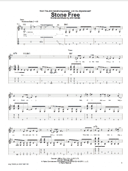 page one of Stone Free (Guitar Tab)
