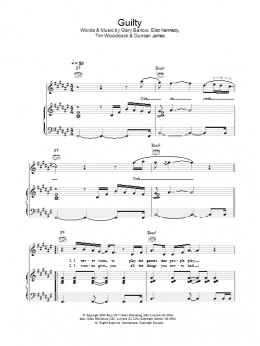 page one of Guilty (Piano, Vocal & Guitar Chords)