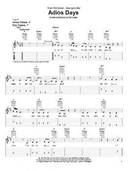 page one of Adios Days (Easy Guitar Tab)