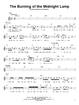 page one of The Burning Of The Midnight Lamp (Easy Guitar)