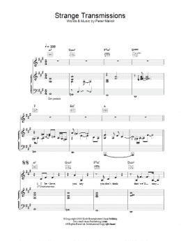 page one of Strange Transmissions (Piano, Vocal & Guitar Chords)