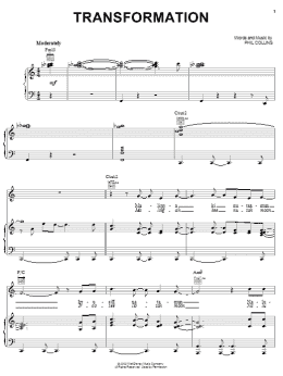page one of Transformation (Piano, Vocal & Guitar Chords (Right-Hand Melody))