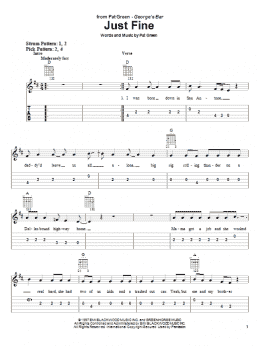 page one of Just Fine (Easy Guitar Tab)