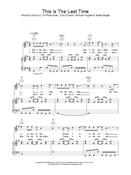 page one of This Is The Last Time (Piano, Vocal & Guitar Chords)