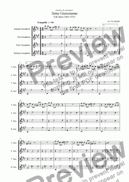 page one of Satie - Gnossienne no3 (Sax Quartet)