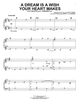 page one of A Dream Is A Wish Your Heart Makes (from Cinderella) (Piano Solo)