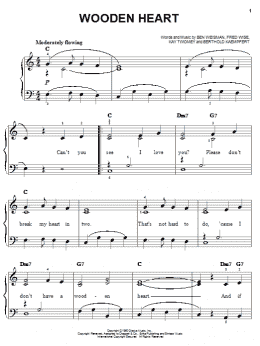 page one of Wooden Heart (Easy Piano)