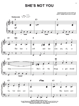 page one of She's Not You (Easy Piano)