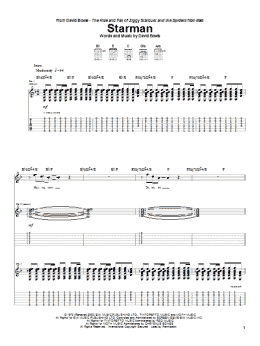 page one of Starman (Guitar Tab)