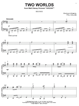page one of Two Worlds (Piano Duet)