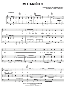 page one of Mi Carinito (Piano, Vocal & Guitar Chords (Right-Hand Melody))
