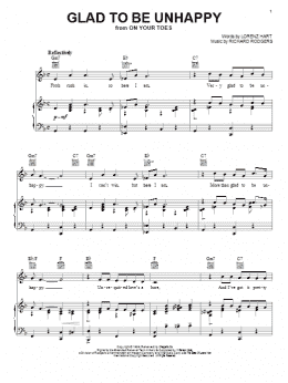 page one of Glad To Be Unhappy (Piano, Vocal & Guitar Chords (Right-Hand Melody))