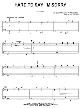 page one of Hard To Say I'm Sorry (Piano Duet)