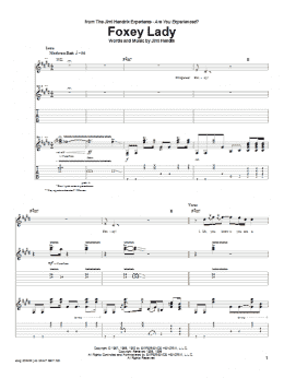 page one of Foxey Lady (Guitar Tab)