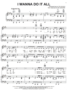 page one of I Wanna Do It All (Piano, Vocal & Guitar Chords (Right-Hand Melody))