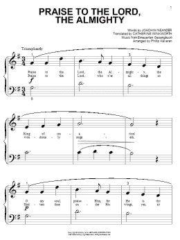page one of Praise To The Lord, The Almighty (arr. Phillip Keveren) (Big Note Piano)