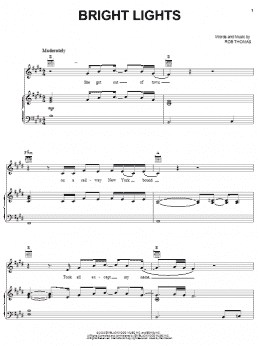 page one of Bright Lights (Piano, Vocal & Guitar Chords (Right-Hand Melody))