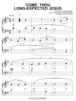 page one of Come, Thou Long-Expected Jesus (arr. Phillip Keveren) (Big Note Piano)