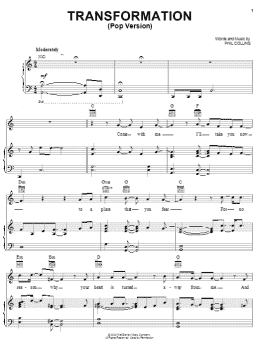 page one of Transformation (Pop Version) (Piano, Vocal & Guitar Chords (Right-Hand Melody))