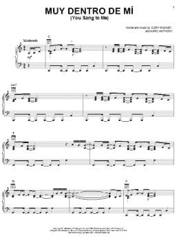 page one of Muy Dentro De Mi (You Sang To Me) (Piano, Vocal & Guitar Chords (Right-Hand Melody))