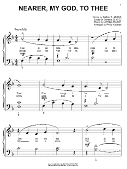 page one of Nearer, My God, To Thee (Big Note Piano)