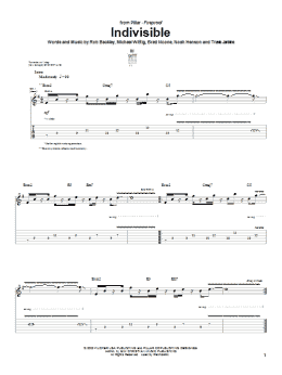 page one of Indivisible (Guitar Tab)