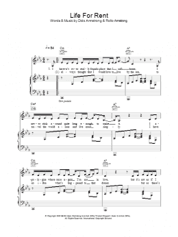 page one of Life For Rent (Piano, Vocal & Guitar Chords)