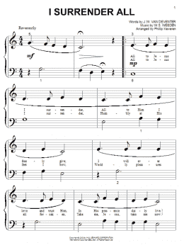 page one of I Surrender All (arr. Phillip Keveren) (Big Note Piano)