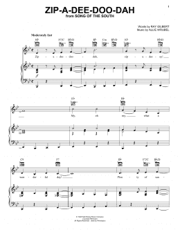 page one of Zip-A-Dee-Doo-Dah (from Song Of The South) (Piano, Vocal & Guitar Chords (Right-Hand Melody))