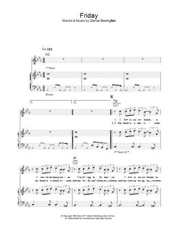 page one of Friday (Piano, Vocal & Guitar Chords)