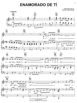 page one of Enamorado De Ti (Piano, Vocal & Guitar Chords (Right-Hand Melody))