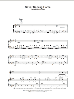 page one of Never Coming Home (Piano, Vocal & Guitar Chords)