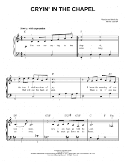 page one of Crying In The Chapel (Easy Piano)
