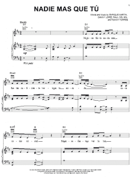 page one of Nadie Mas Que Tu (Piano, Vocal & Guitar Chords (Right-Hand Melody))