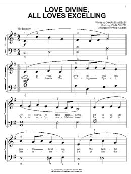 page one of Love Divine, All Loves Excelling (Big Note Piano)