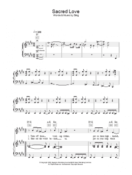page one of Sacred Love (Piano, Vocal & Guitar Chords)
