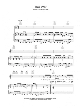 page one of This War (Piano, Vocal & Guitar Chords)