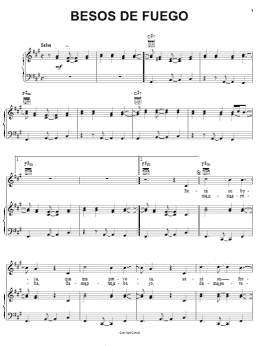 page one of Besos De Fuego (Piano, Vocal & Guitar Chords (Right-Hand Melody))