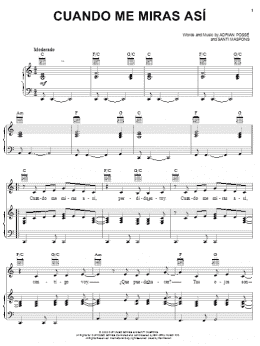 page one of Cuando Me Miras Asi (Piano, Vocal & Guitar Chords (Right-Hand Melody))