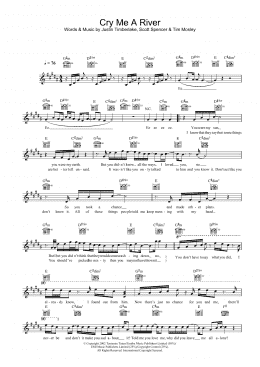 page one of Cry Me A River (Lead Sheet / Fake Book)