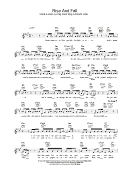 page one of Rise And Fall (Lead Sheet / Fake Book)