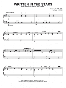 page one of Written In The Stars (from Aida) (Piano Solo)