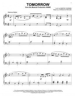 page one of Tomorrow (Piano Solo)