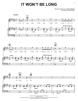 page one of It Won't Be Long (Piano, Vocal & Guitar Chords (Right-Hand Melody))